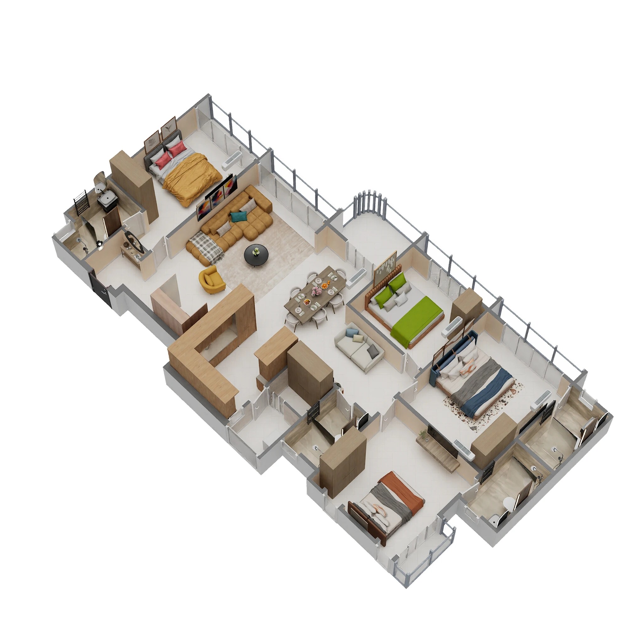 Floor plan of 4 BHK 2650 Sq. Ft. Apartment in Shivalik The Skygaze, Vadodara
