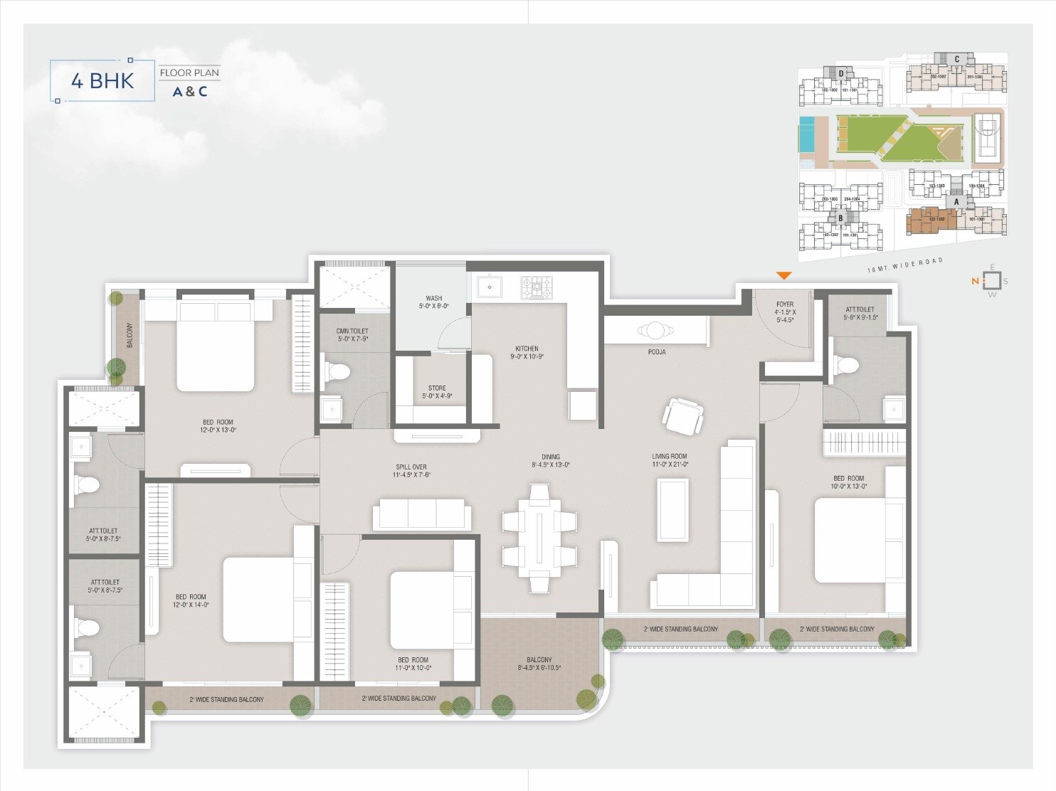 4 BHK 2650 Sq. Ft. Apartment