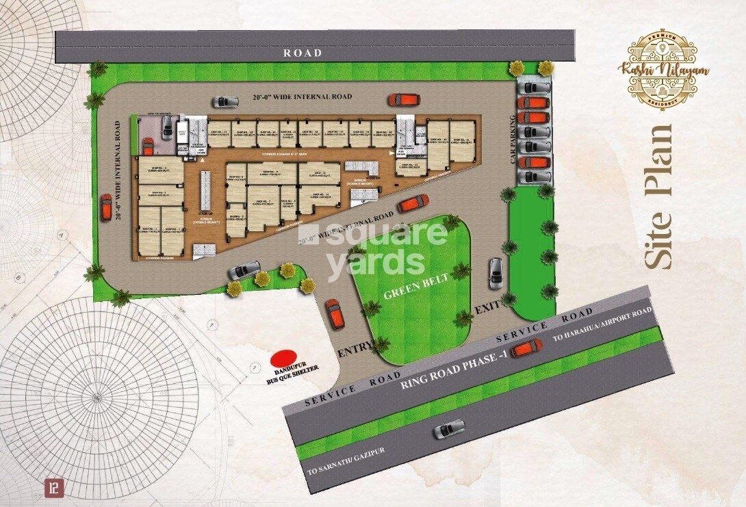 Aditri-Kashi-Nilayam_an aerial view of a building with a cartoon character on it