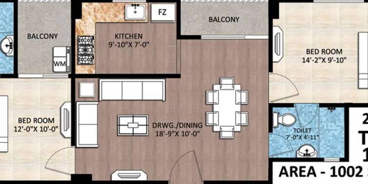 rudra buddha enclave apartment 2 bhk 1002sqft 20215505115555