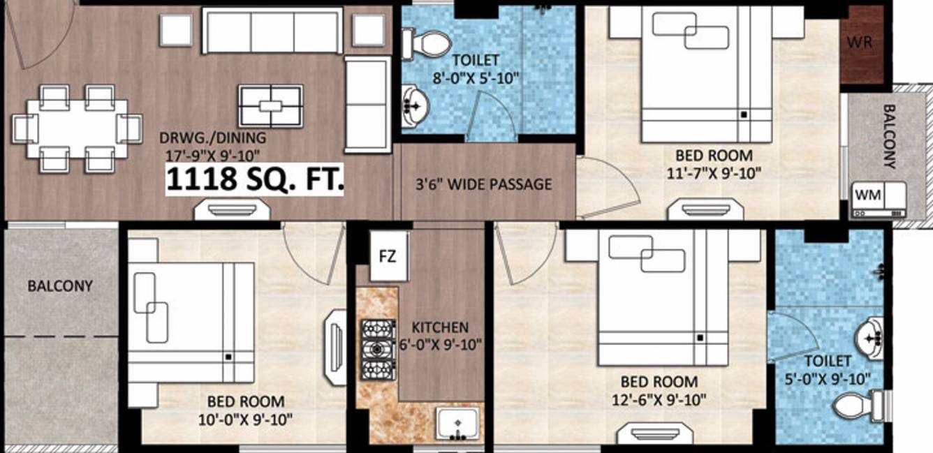 rudra buddha enclave apartment 3 bhk 1118sqft 20215805115801