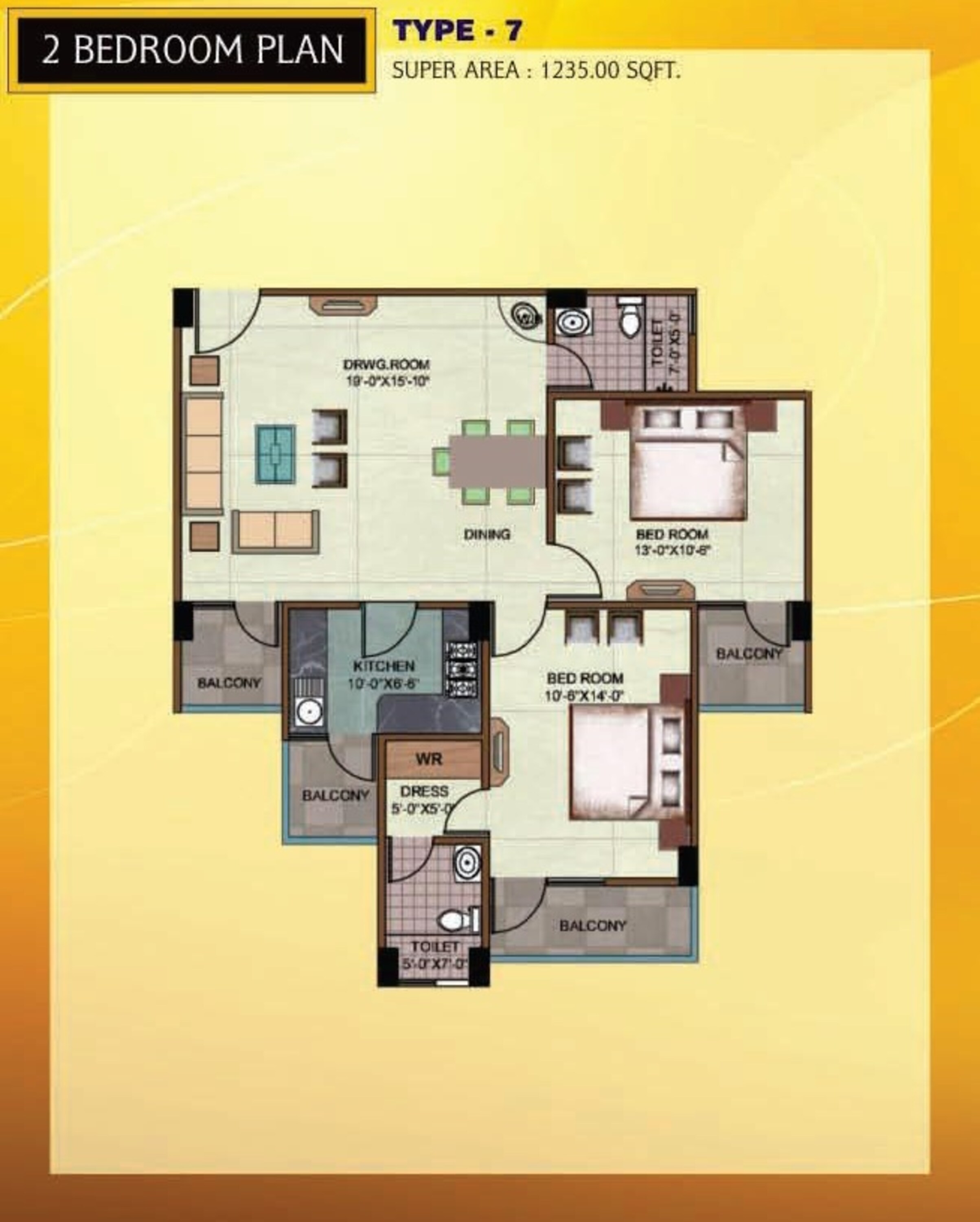 rudra heights apartment 2 bhk 1235sqft 20245905165954