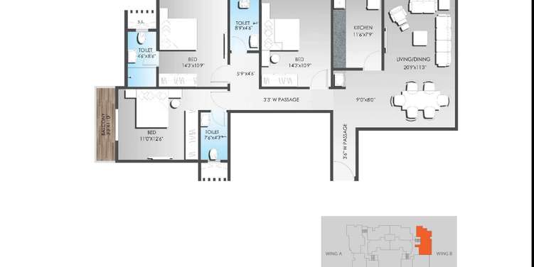 sds raheja residency apartment 3 bhk 1675sqft 20244307134334