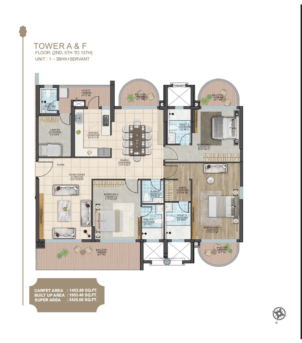 3 BHK 2425 Sq. Ft. Apartment