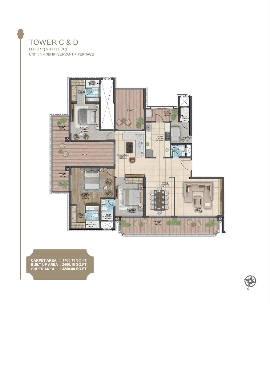 3 BHK 3250 Sq. Ft. Apartment