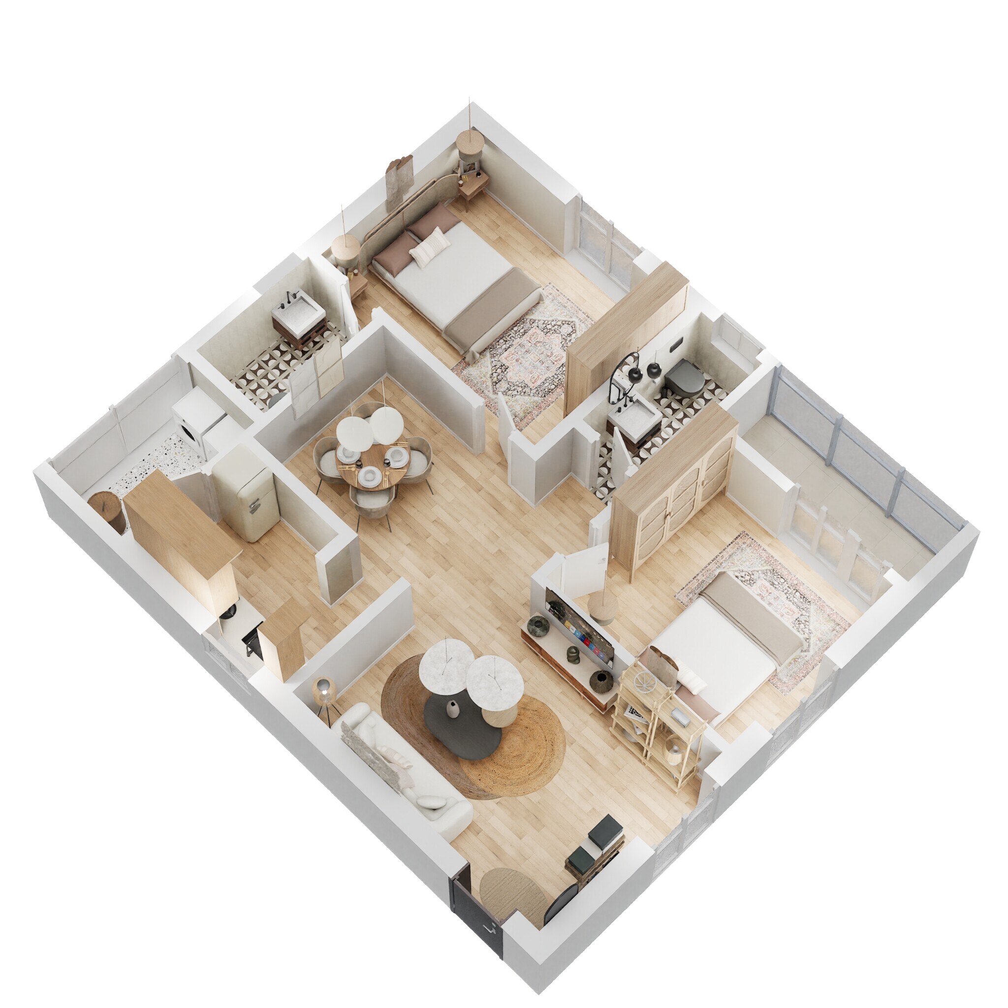 Floor plan of 2 BHK 1092 Sq. Ft. Apartment in Amaravati icon, Vijayawada