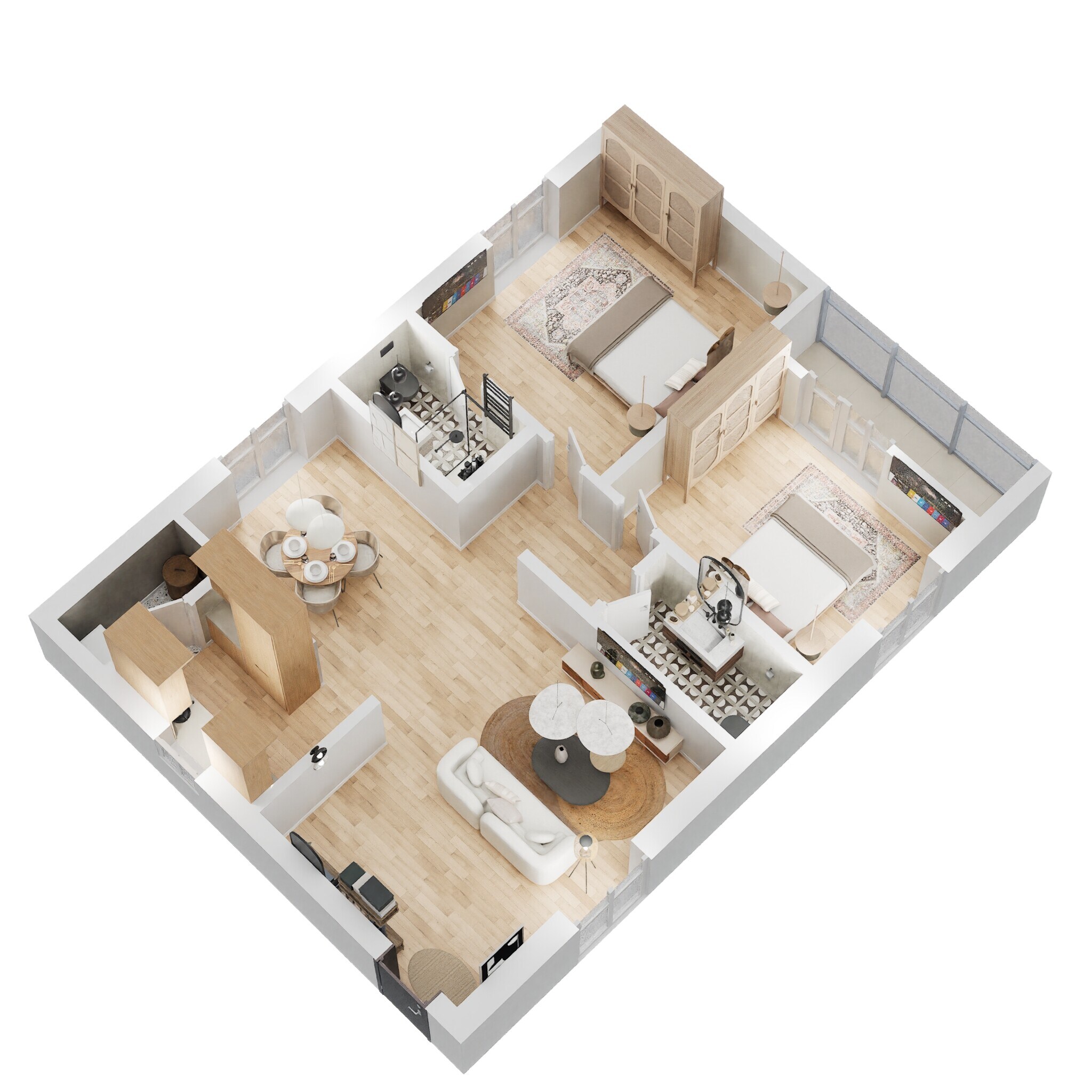 Floor plan of 2 BHK 1271 Sq. Ft. Apartment in Amaravati icon, Vijayawada