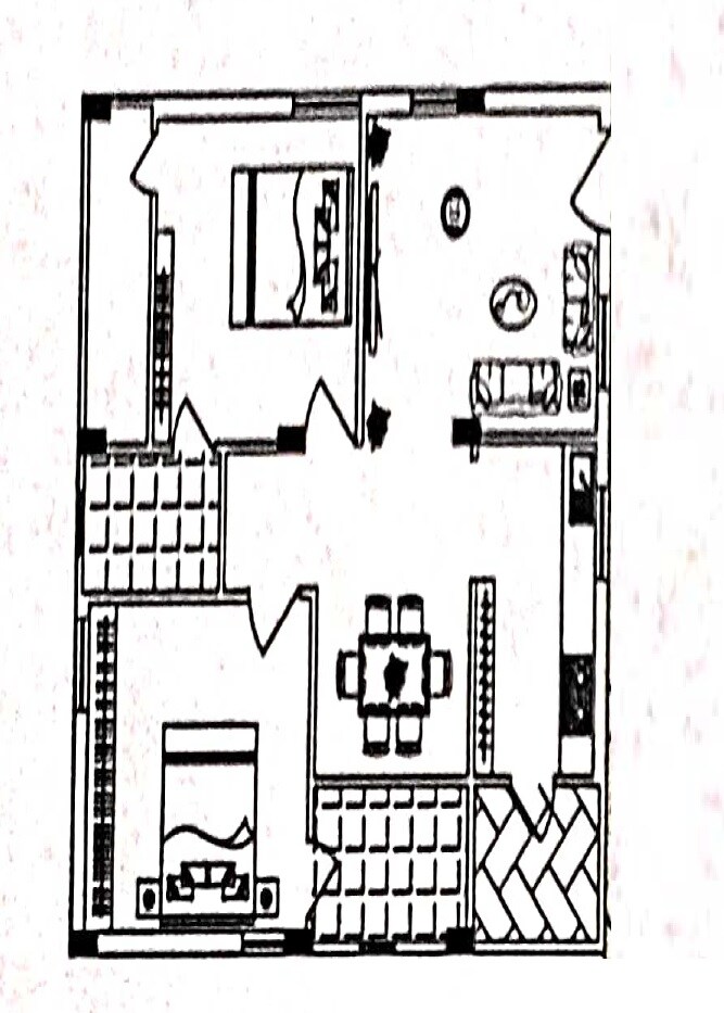 Floor plan of 2 BHK 1180 Sq. Ft. Apartment in Gruhakalpa VSR Plaza, Vijayawada