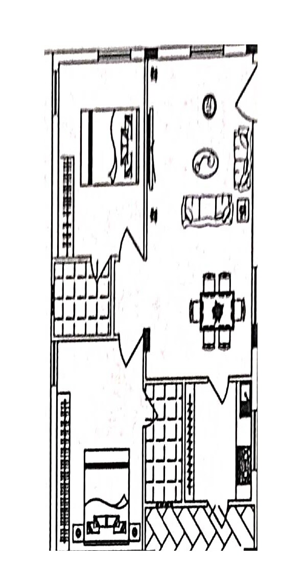 Floor plan of 2 BHK 1200 Sq. Ft. Apartment in Gruhakalpa VSR Plaza, Vijayawada