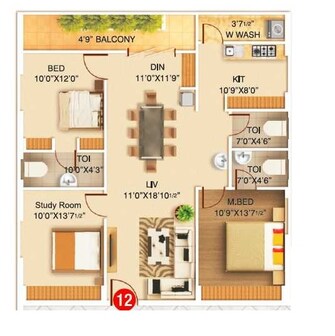 2 BHK Apartment For Resale in Shanmukha Diamond Valley Sri Ramachandra Nagar Vijayawada  7181412