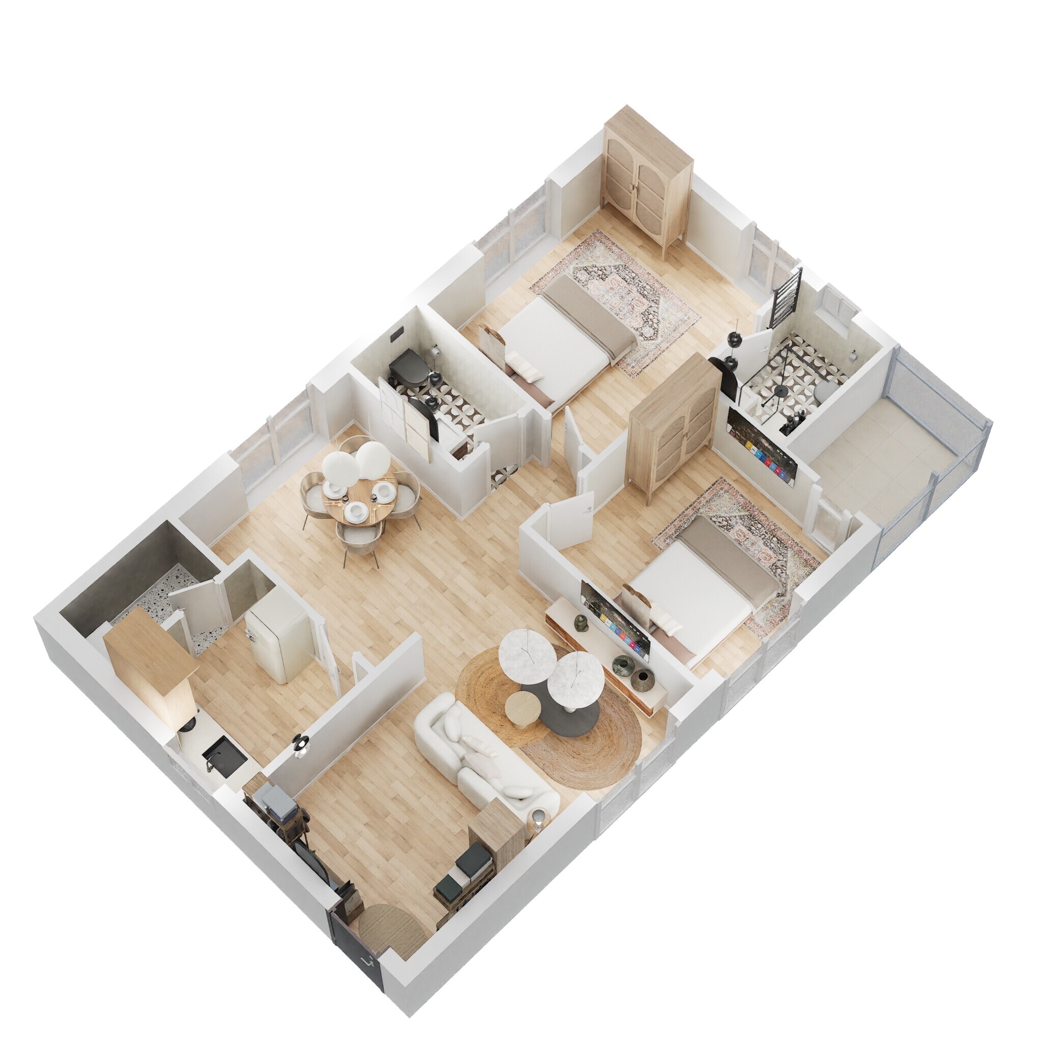 Floor plan of 2 BHK 1174 Sq. Ft. Apartment in Himaja Yukta Avenue, Vijayawada