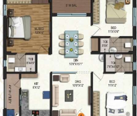 samhita splendid homes apartment 3bhk 1074sqft 1
