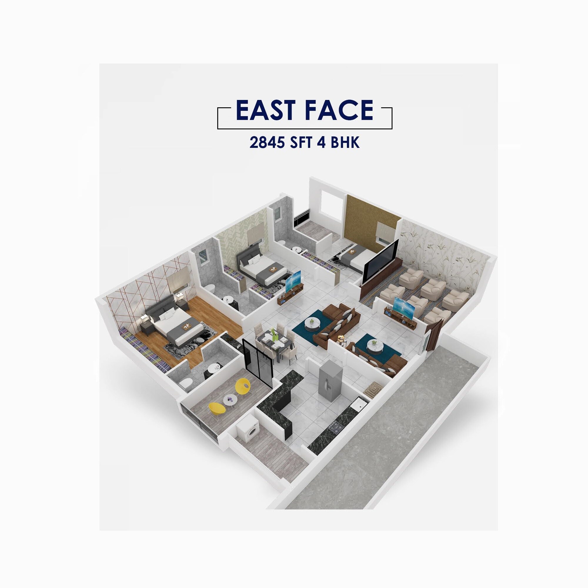 4 BHK 2845 Sq. Ft. Apartment