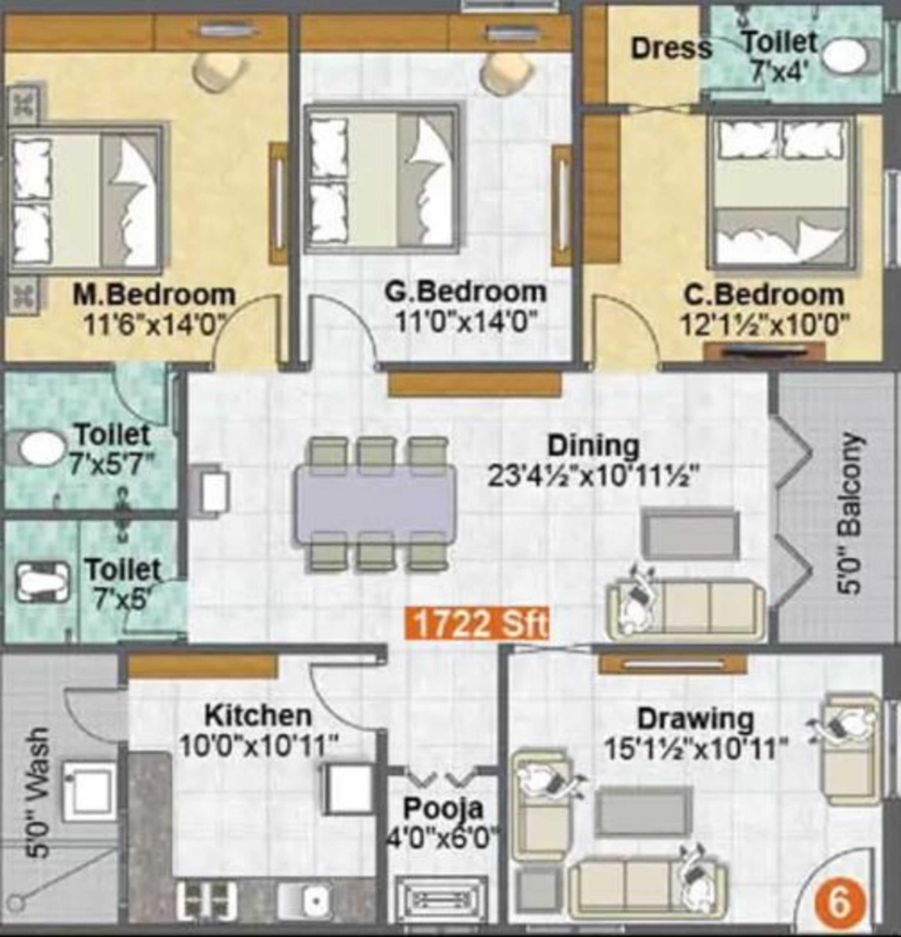 sri madhurya aishwarya grand apartment 3bhk 1722sqft61