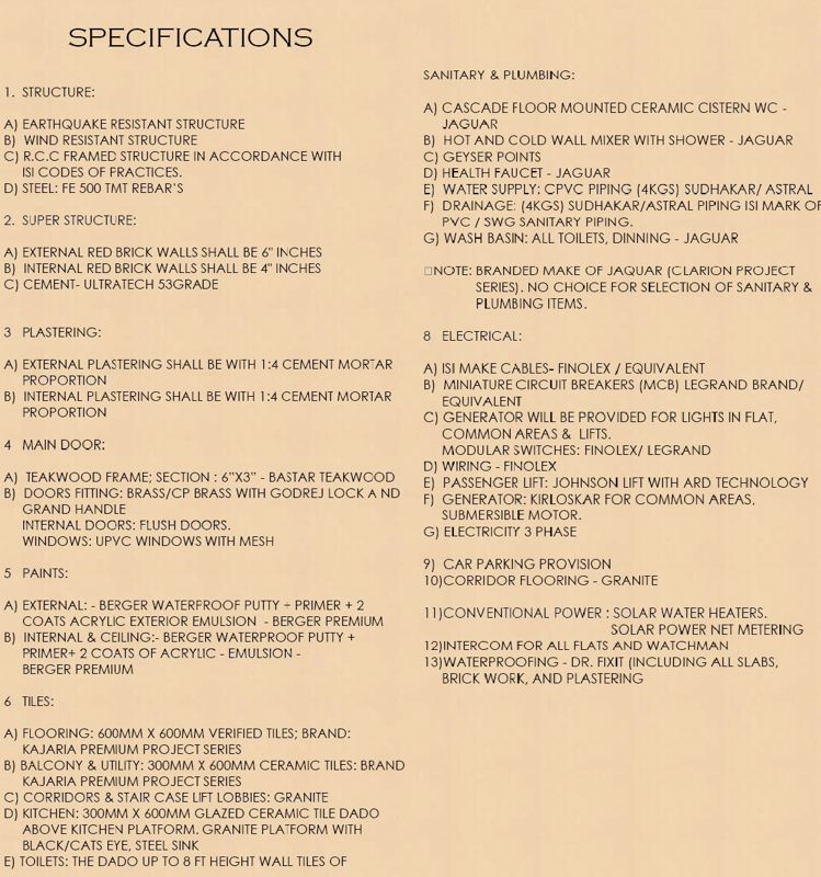 Vishwanadh Avenues 27 Specification