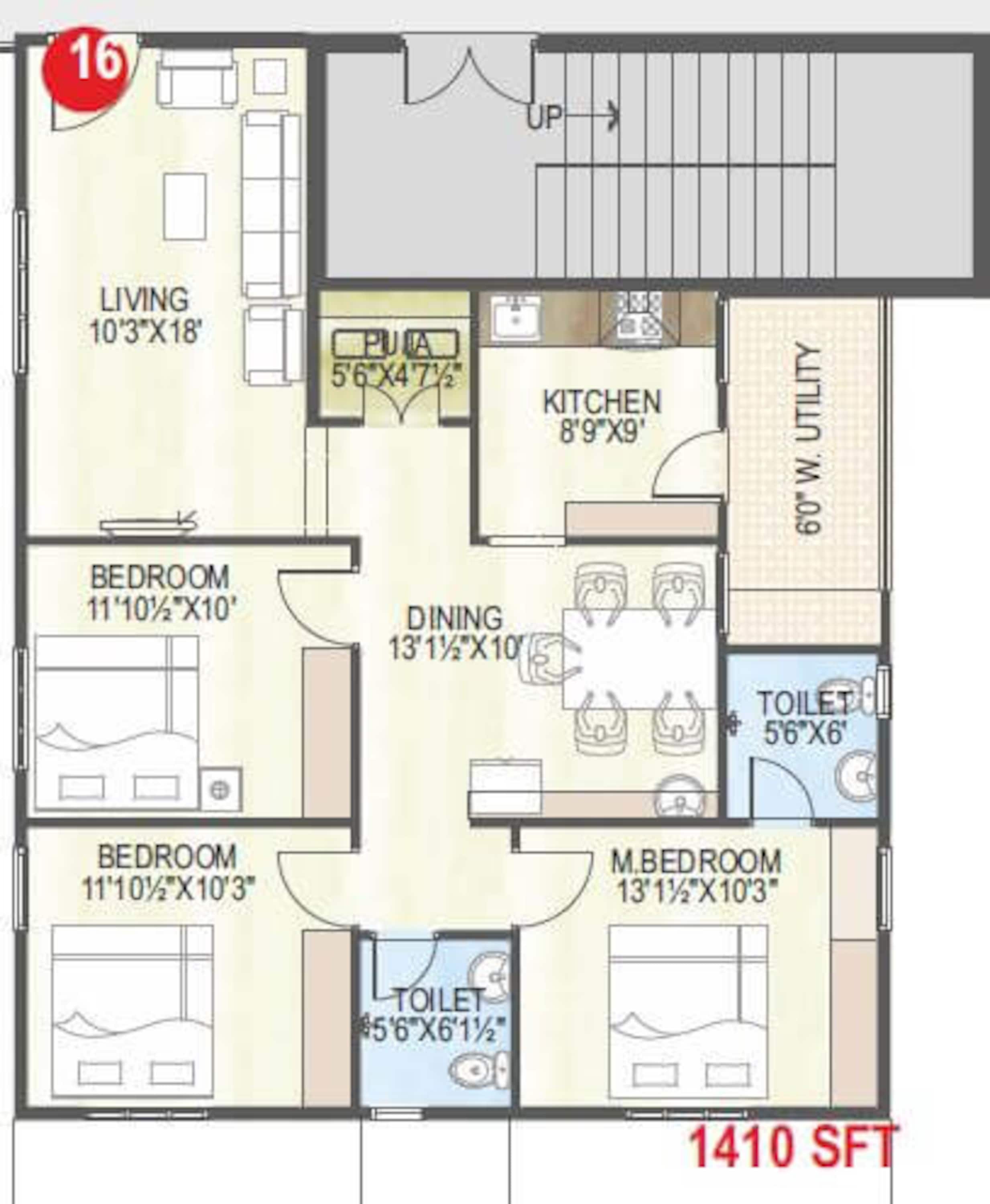 abhiram touchstone towers apartment 3bhk 1410sqft 1