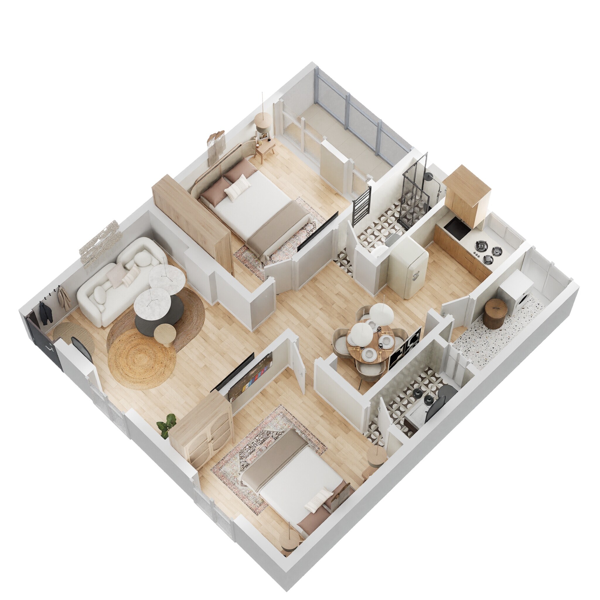 Floor plan of 2 BHK 915 Sq. Ft. Apartment in Balaji Paradise Apartments Vizag, Vizag