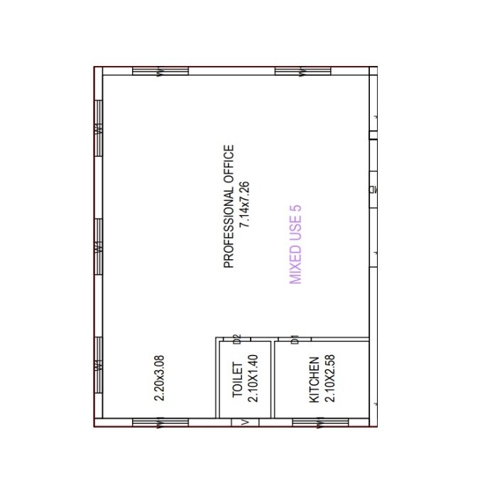 Floor plan of 1100 Sq. Ft. Office Space in Jayaram Kota Enclave, Vizag