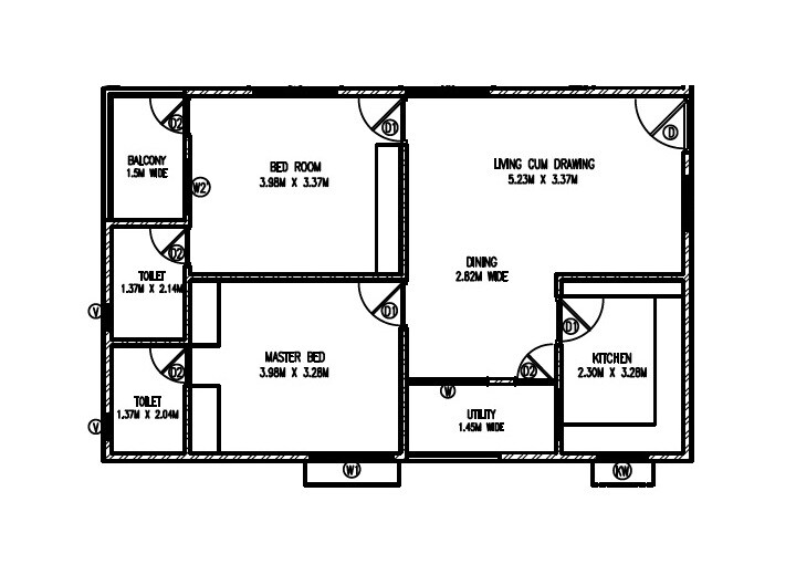 2 BHK 713 Sq. Ft. Apartment
