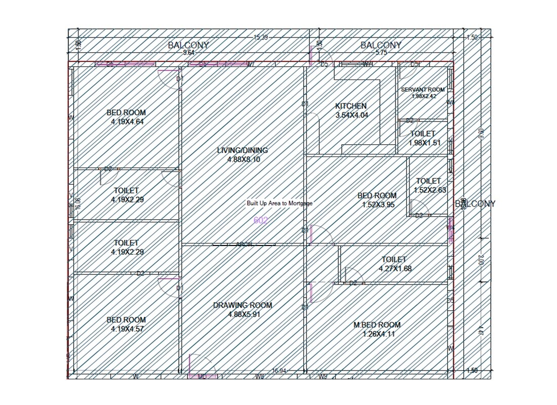 Floor plan of 4 BHK 2290 Sq. Ft. Apartment in Map The Light House, Vizag