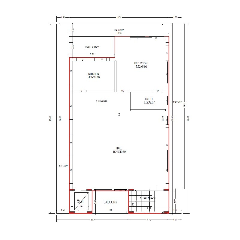 Floor plan of 3 BHK 3455 Sq. Ft. Apartment in Muppana Sri Krishna Nivasam, Vizag
