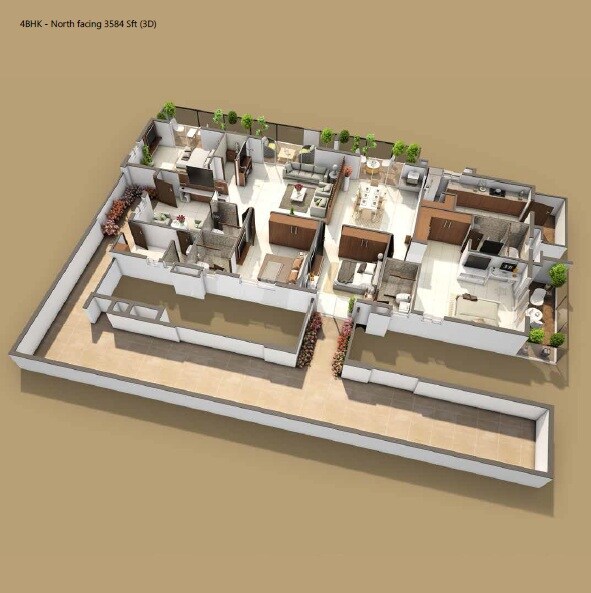 4 BHK 3584 Sq. Ft. Apartment