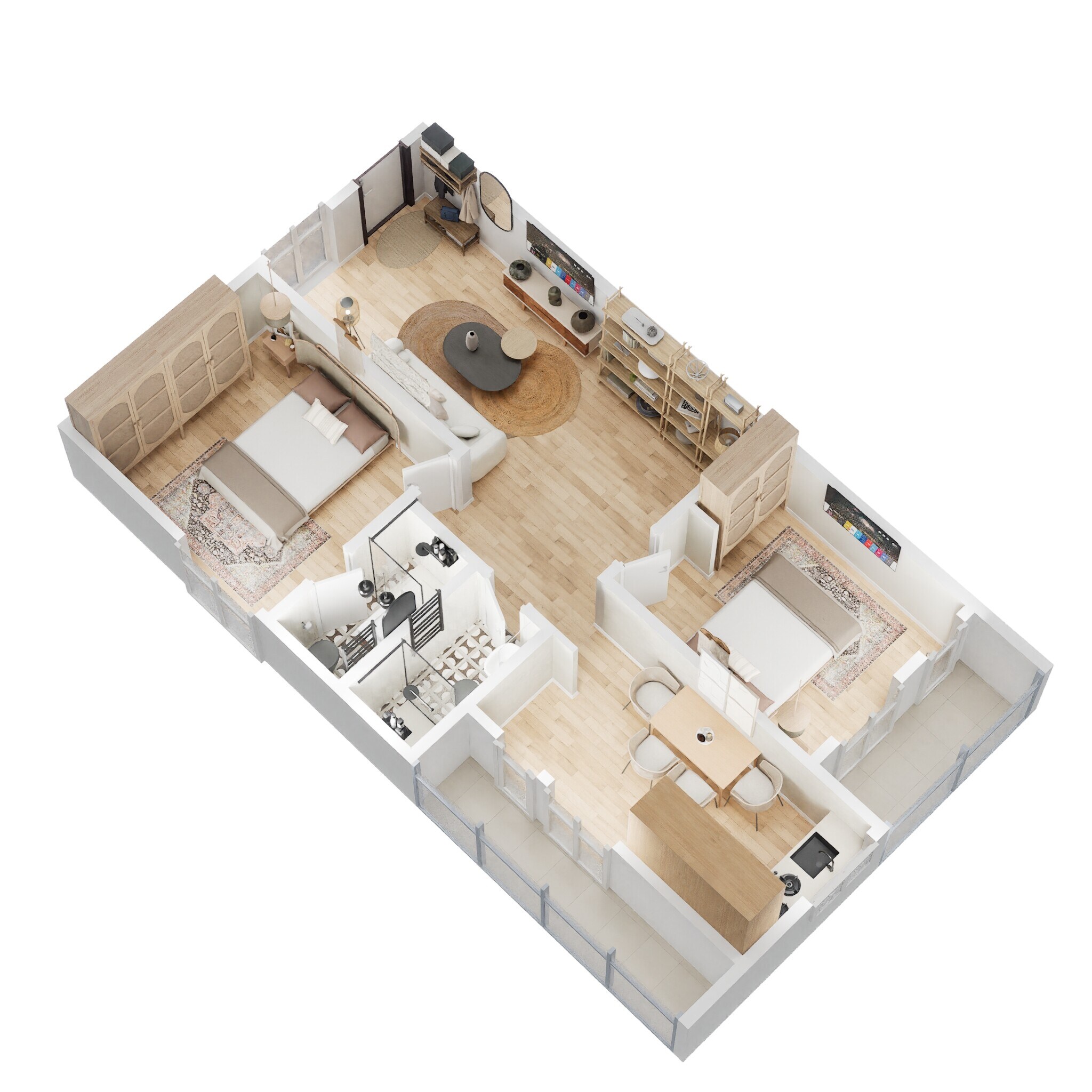 Floor plan of 2 BHK 1115 Sq. Ft. Apartment in Ramachandra Enclave Vizag, Vizag