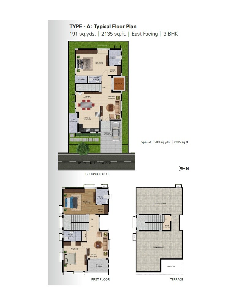 3 BHK 2135 Sq. Ft. Villa