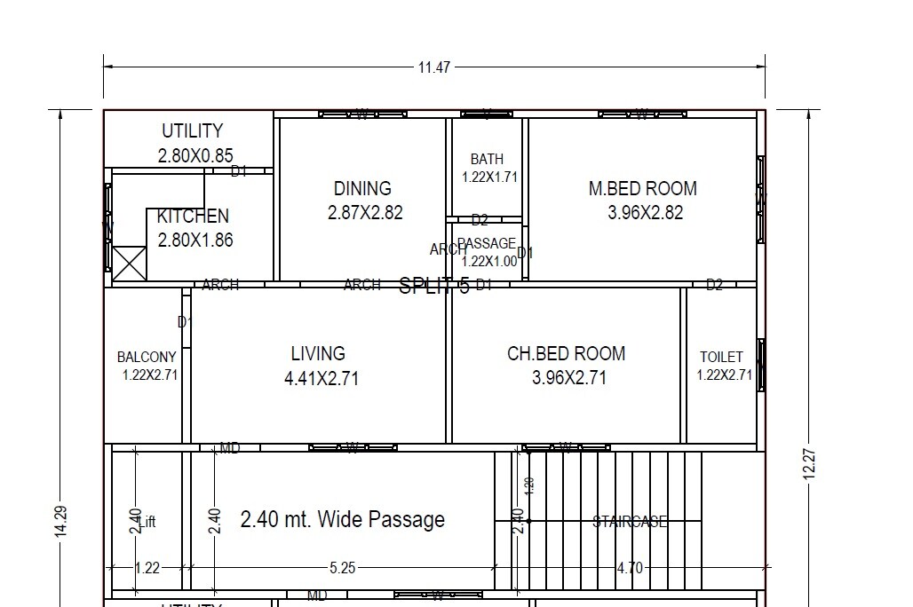 Floor plan of 2 BHK 884 Sq. Ft. Apartment in Sahithya Vihari, Vizag
