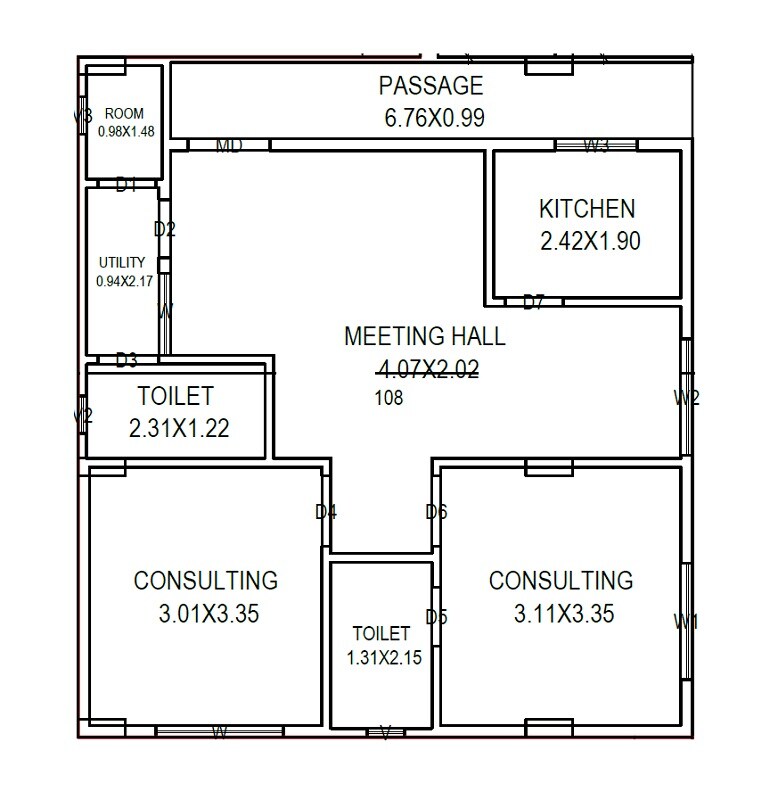 Floor plan of 2 BHK 1100 Sq. Ft. Apartment in Sai Sandesh Heights, Vizag