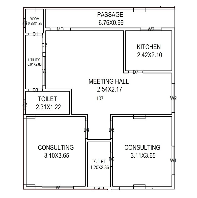 Floor plan of 2 BHK 1175 Sq. Ft. Apartment in Sai Sandesh Heights, Vizag