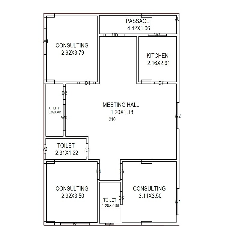 Floor plan of 2 BHK 1470 Sq. Ft. Apartment in Sai Sandesh Heights, Vizag