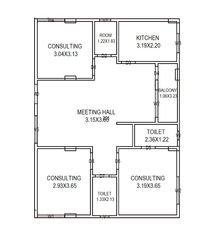 Floor plan of 3 BHK 1360 Sq. Ft. Apartment in Sai Sandesh Heights, Vizag