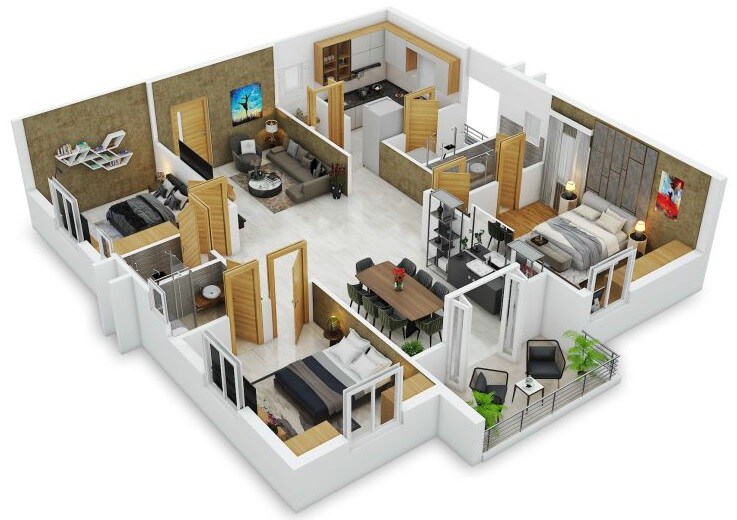 3 BHK 1499 Sq. Ft. Apartment