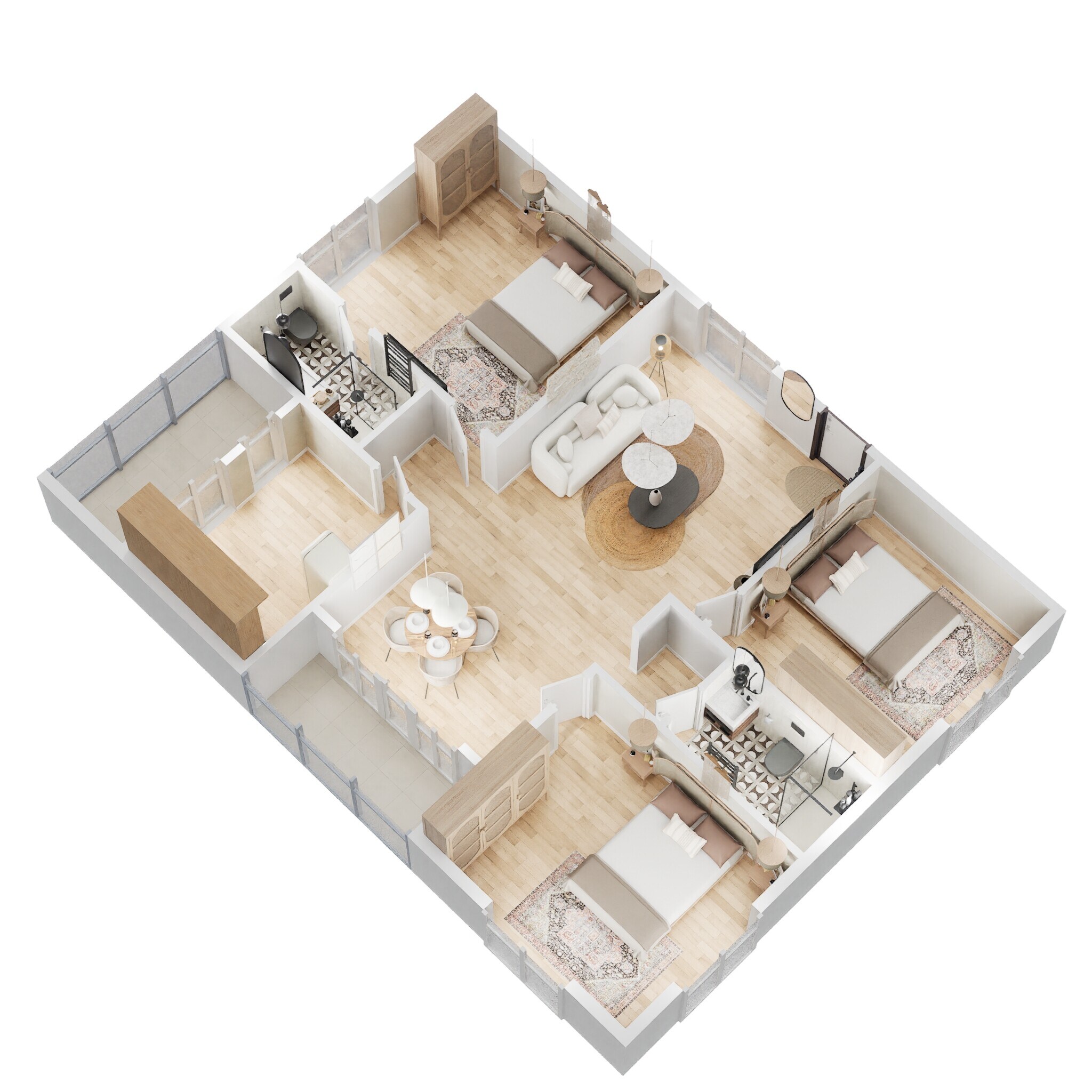 Floor plan of 3 BHK 1435 Sq. Ft. Apartment in Vaisakhi Sankalp West Winds, Vizag