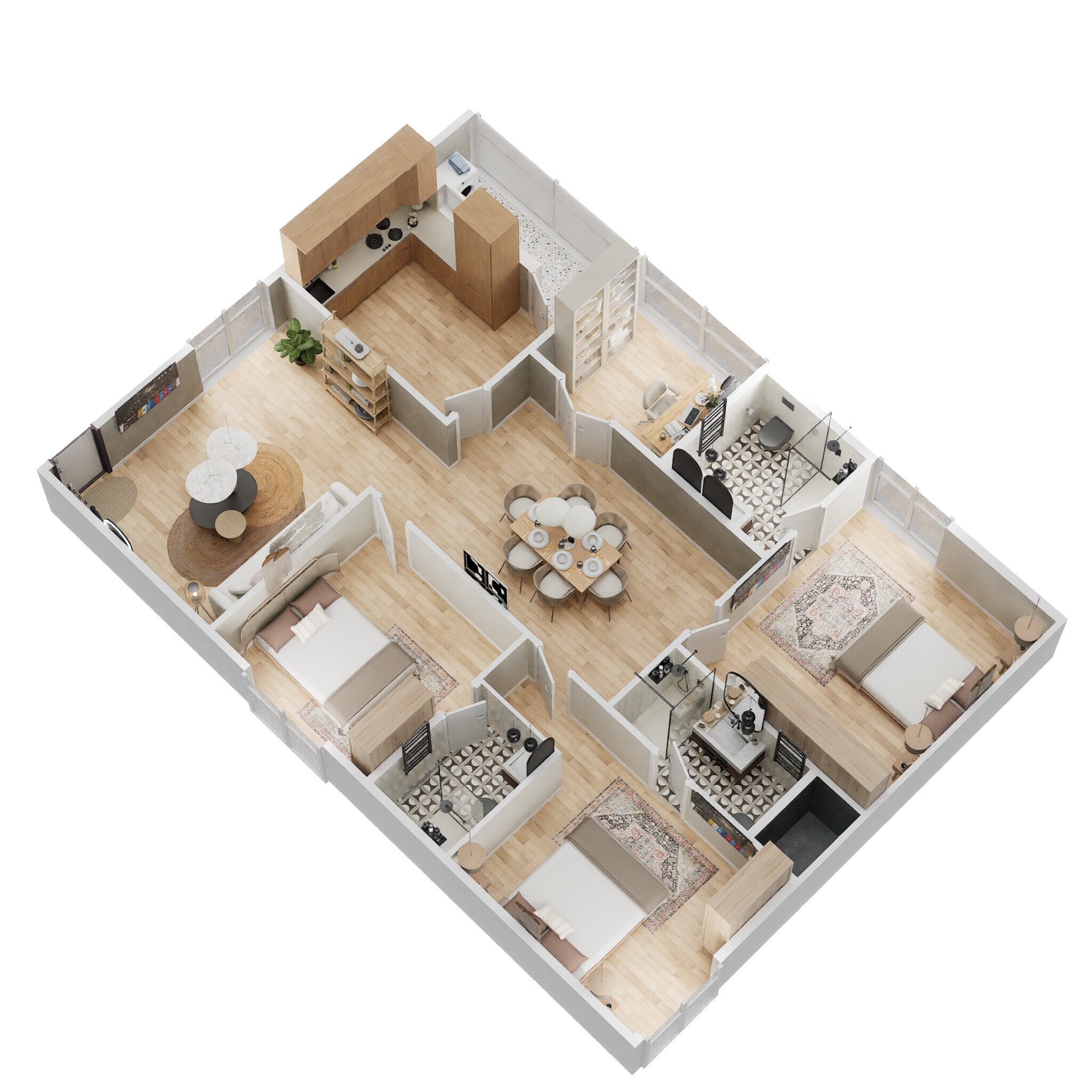 Floor plan of 3 BHK 1670 Sq. Ft. Apartment in Vaisakhi Sankalp West Winds, Vizag
