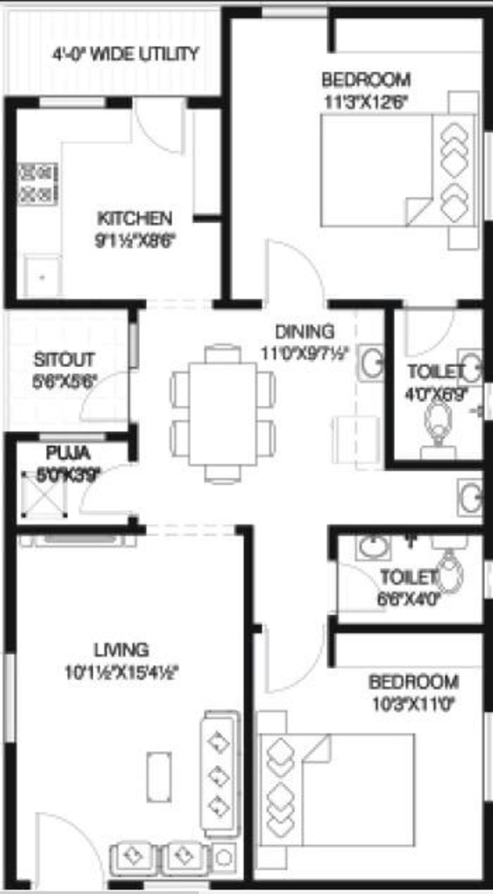 vineet infinity towers apartment 2bhk 1110sqft 1