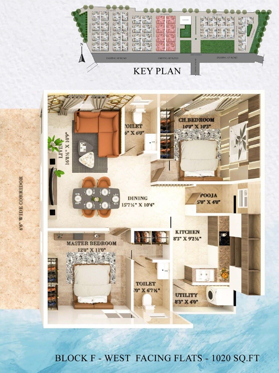 2 BHK 1020 Sq. Ft. Apartment