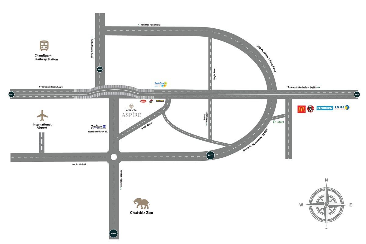 The Ananta Aspire Location Image