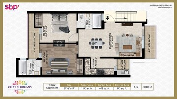  2 BHK Apartment at SBP City Of Dreams Zirakpur, High Ground – for Sale